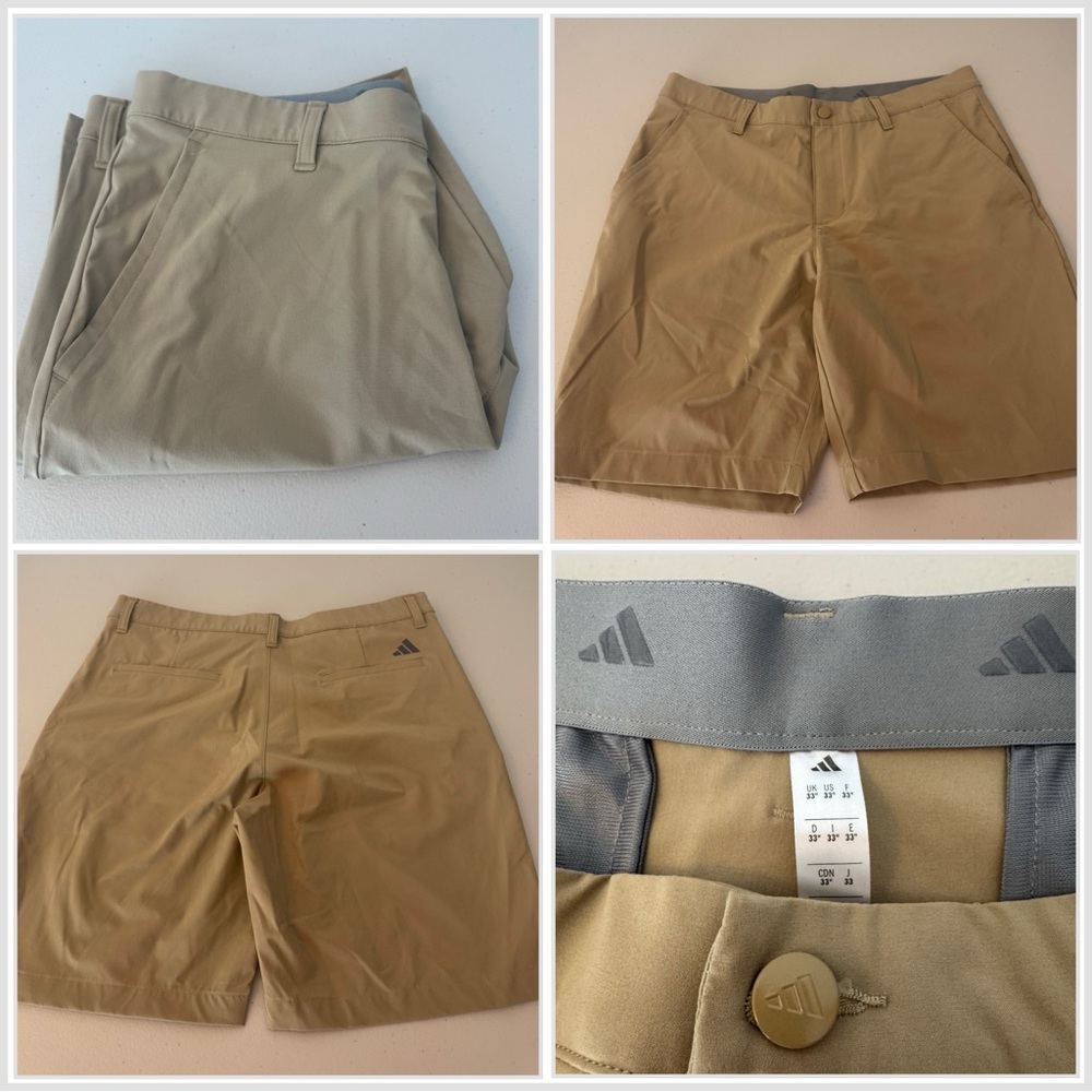 Adidas Men's Tan Golf Shorts - Size 33